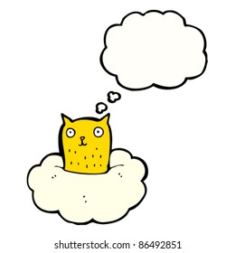 caricatura lindo gato en la nube