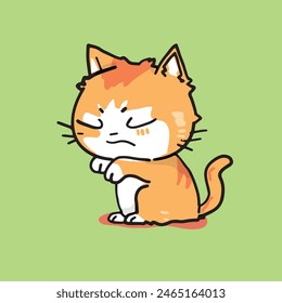Cartoon cute cat pet cute hand drawn simple lines