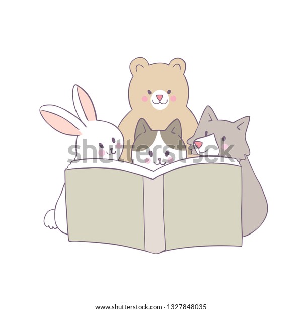 Cartoon Cute Cat Rabbit Dog Bear Stock Vector (Royalty Free) 1327848035 ...