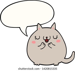 Cartoon-süße Katze mit Sprachblase