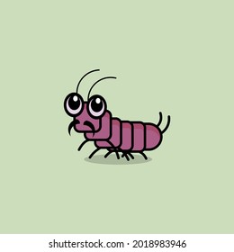 cartoon cute centipede vector illustration for kid .logo or mascot