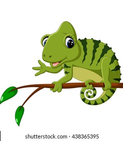 Cartoon Cute Chameleon 