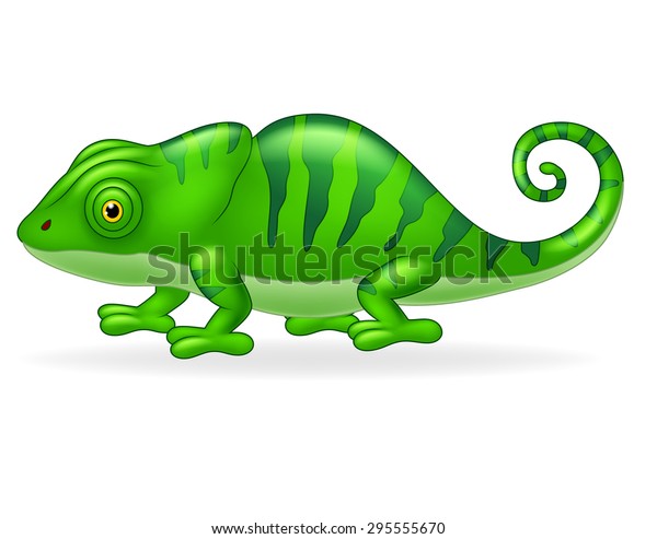 Cartoon Cute Chameleon のベクター画像素材 ロイヤリティフリー