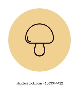 cartoon cute champignon vector outline icon