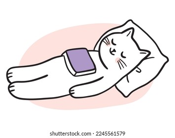 Cartoon cute character funny cat vector.
