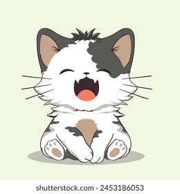 cartoon, cute, character, funny, illustration, anime, cat, pet, kitten, happy, animal, kitty, baby, adorable, design, kawaii, isolated, fun, orange, art, vector, holiday, doodle, sticker, beautifu