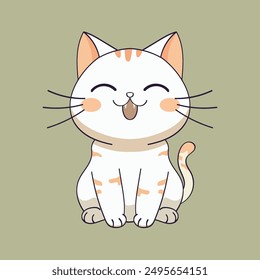 cartoon, cute, character, funny, illustration, anime, cat, pet, kitten, happy, animal, kitty, baby, adorable, design, kawaii, isolated, fun, orange, art, vector, holiday, doodle, sticker, beautiful