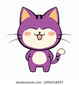 cartoon, cute, character, funny, illustration, anime, cat, pet, kitten, happy, animal, kitty, baby, adorable, design, kawaii, isolated, fun, orange, art, vector, holiday, doodle, sticker, beautiful