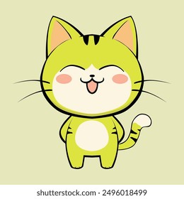 cartoon, cute, character, funny, illustration, anime, cat, pet, kitten, happy, animal, kitty, baby, adorable, design, kawaii, isolated, fun, orange, art, vector, holiday, doodle, sticker, beautiful