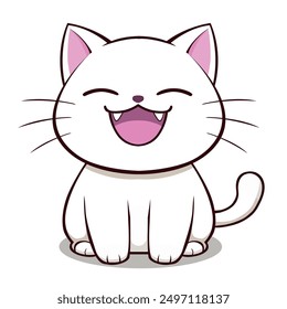 cartoon, cute, character, funny, illustration, anime, cat, pet, kitten, happy, animal, kitty, baby, adorable, design, kawaii, isolated, fun, orange, art, vector, holiday, doodle, sticker, beautiful