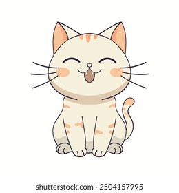 cartoon, cute, character, funny, illustration, anime, cat, pet, kitten, happy, animal, kitty, baby, adorable, design, kawaii, isolated, fun, orange, art, vector, holiday, doodle, sticker, beautiful