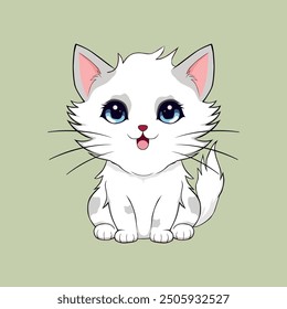 cartoon, cute, character, funny, illustration, anime, cat, pet, kitten, happy, animal, kitty, baby, adorable, design, kawaii, isolated, fun, orange, art, vector, holiday, doodle, sticker, beautiful