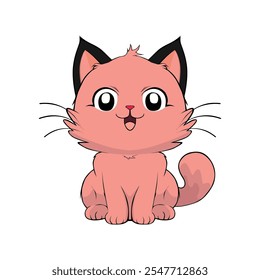 cartoon, cute, character, funny, illustration, anime, cat, pet, kitten, happy, animal, kitty, baby, adorable, design, kawaii, isolated, fun, orange, art, vector, holiday, doodle, sticker, beautiful