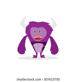 Cartoon cute character monsters vector isolated on white background. Vector flat illustration