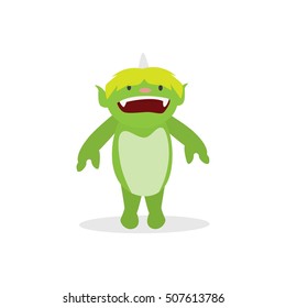 Cartoon cute character monsters vector isolated on white background. Vector flat illustration