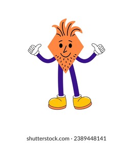 Cartoon cute character on white background.