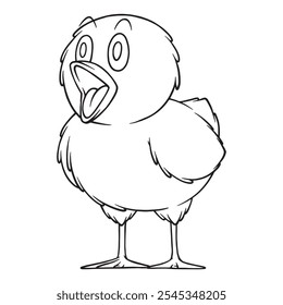 cartoon cute chick coloring illustration