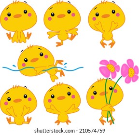 cartoon cute chicken with egg vector.