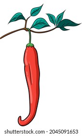 Cartoon cute Chili Vegetable vector for everyone, fresh and healthy food