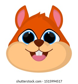 Cartoon of a cute chipmunk head - Vector