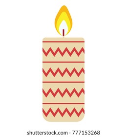 Cartoon cute christmas candle isolated