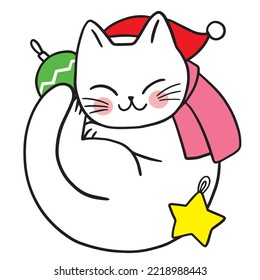Cartoon cute Christmas character, Holiday vector.