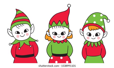Cartoon cute Christmas, Elf vector.