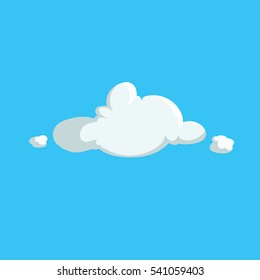 Cartoon cute cloud trendy design icon. Vector illustration of weather or sky background.