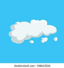 Cartoon cute cloud trendy design icon. Vector illustration of weather or sky background.
