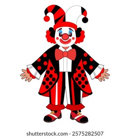 Cartoon Cute Clown Vector Illustration