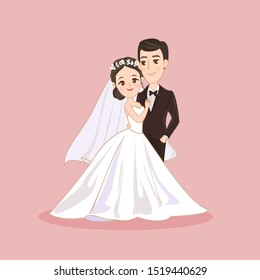 Cartoon cute couple character vector