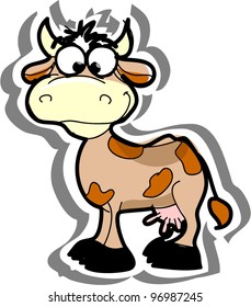 Cartoon cute cow, vector