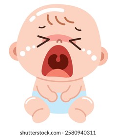 Cartoon Cute Crying Baby Illustration