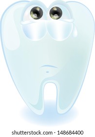 Cartoon cute crying tooth 