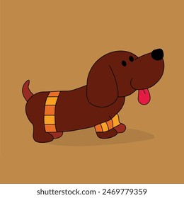 Cartoon of cute dachshund dog vector