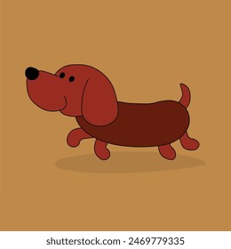 Cartoon of cute dachshund dog walking vector