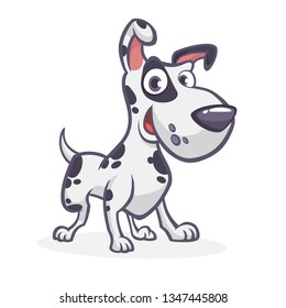 Cartoon cute dalmatian dog. Vector illustration