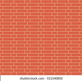 Cartoon cute decorative Flemish Garden Monk bond of new clean red brick wall, vector seamless background