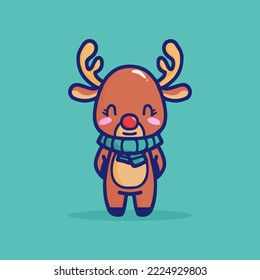 cartoon cute deer vector illustration
