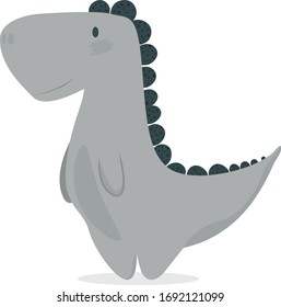 Cartoon cute dinosaur. Illustration for postcards, clothing and fabrics. Vector