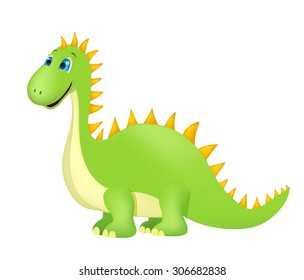 cartoon cute dinosaur on white. vector