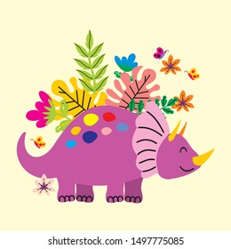 Cartoon cute dinosaurs vector. Eps 10