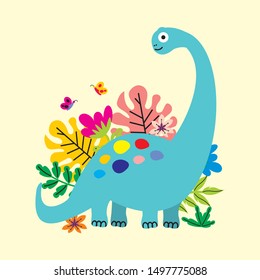 Cartoon cute dinosaurs vector. Eps 10