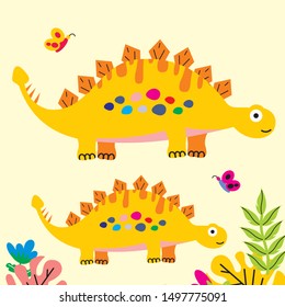 Cartoon cute dinosaurs vector. Eps 10