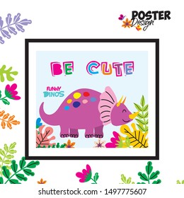 Cartoon cute dinosaurs vector. Eps 10
