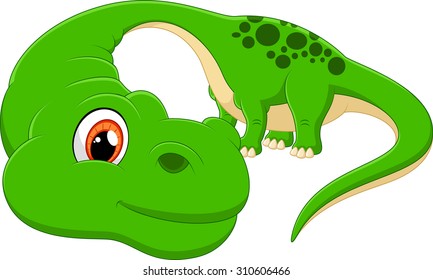 Cartoon cute Diplodocus illustration 