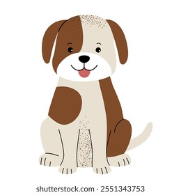 Perro lindo de la historieta. Animales domésticos. Cachorro. Ilustración infantil. Estilo infantil 