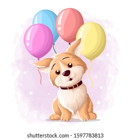 Cartoon Cute Dog Eskimo Illustration Vector