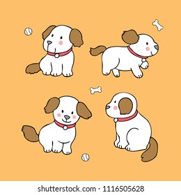 Cartoon cute dog farm vector.