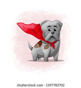 Cartoon Cute Dog Hero Illustration Vector